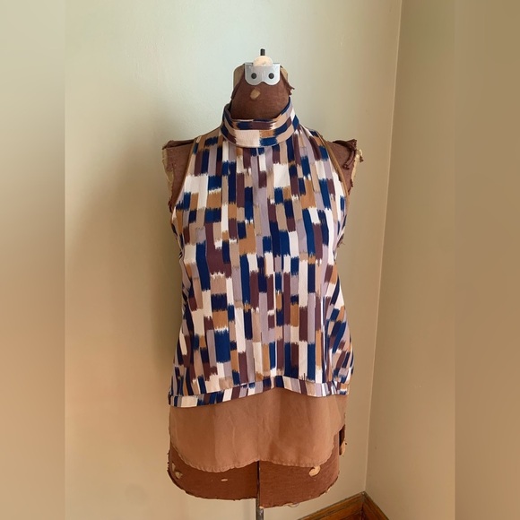 Zara blouse, sleeveless mock turtle neck shirt - Picture 1 of 6